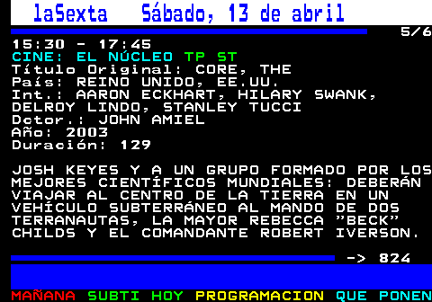 La Sexta Teletexto en WWW, Pagina 